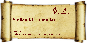 Vadkerti Levente névjegykártya